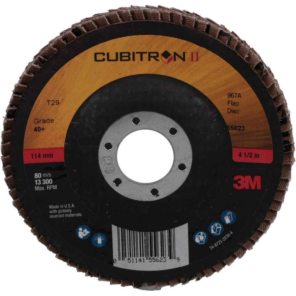 3M 7000148187 Flap Disc 7/8" Hole, 40 Grit, Ceramic, Type 29