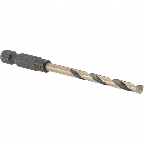 Norseman Drill & Tool 34561 Mechanics Drill Bit 5/32" Dia, 135 &deg Point, High Speed Steel, Hex Shank
