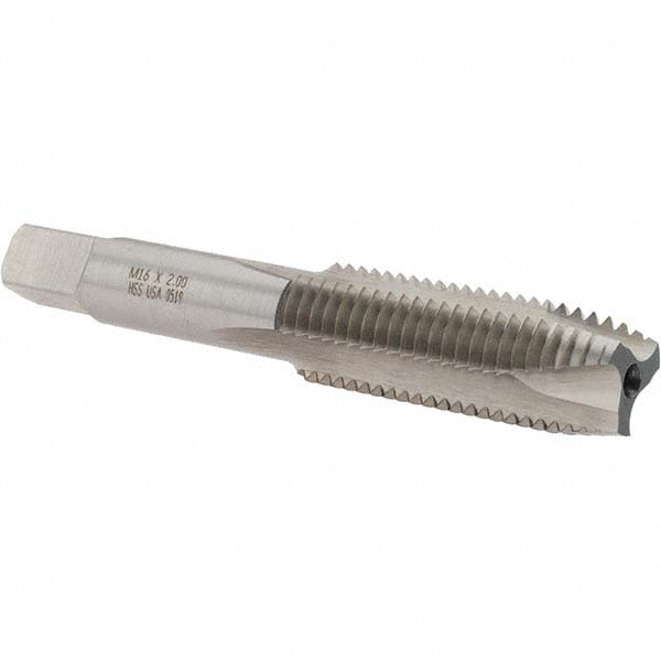 Norseman Drill & Tool 19991 Spiral Point Tap M16x2 Metric Coarse, 3 Flutes, Plug Chamfer, HSS