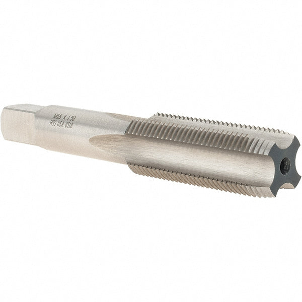 Norseman Drill & Tool 19661 Straight Flute Tap M18x1.5 Metric Fine, 4 Flute, Plug Chamfer, High-Speed Steel, Bright/Uncoated Finish