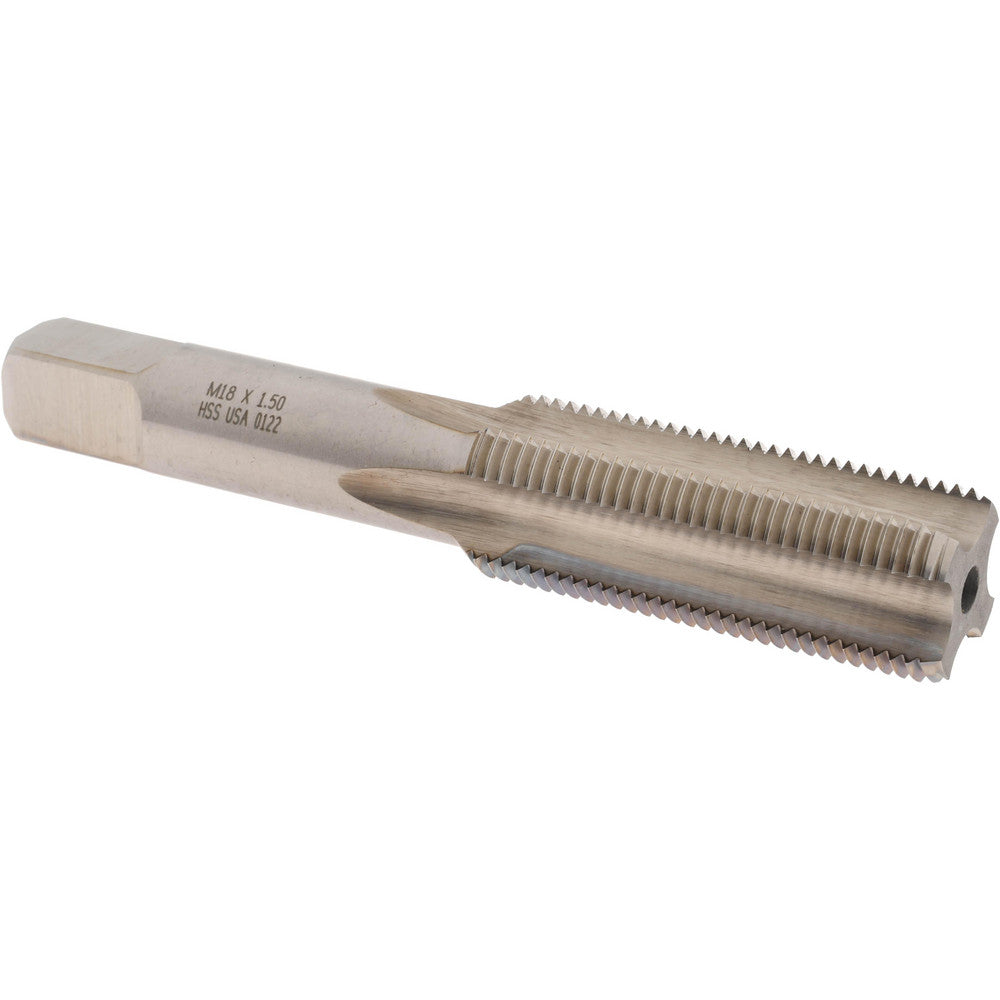 Norseman Drill & Tool 19651 Straight Flute Tap M18x1.5 Metric Fine, 4 Flute, Bottoming Chamfer, High-Speed Steel, Bright/Uncoated Finish