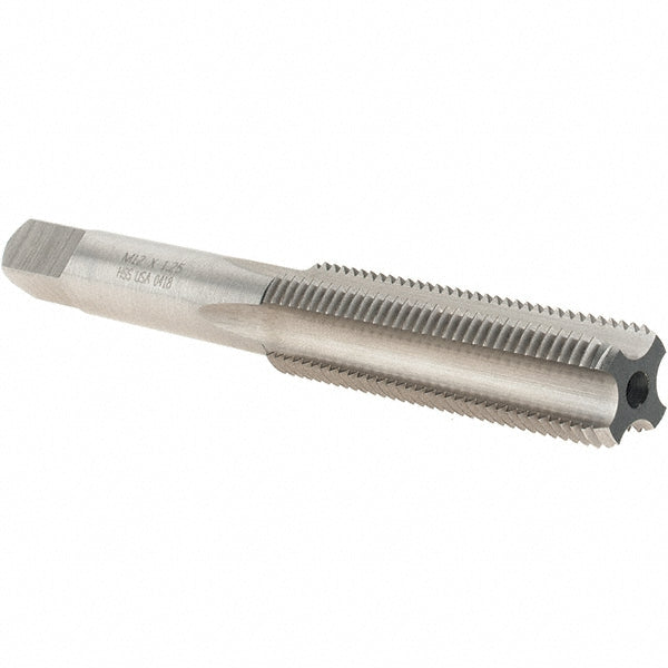 Norseman Drill & Tool 19471 Straight Flute Tap M12x1.25 Metric Fine, 4 Flute, Bottoming Chamfer, High-Speed Steel, Bright/Uncoated Finish
