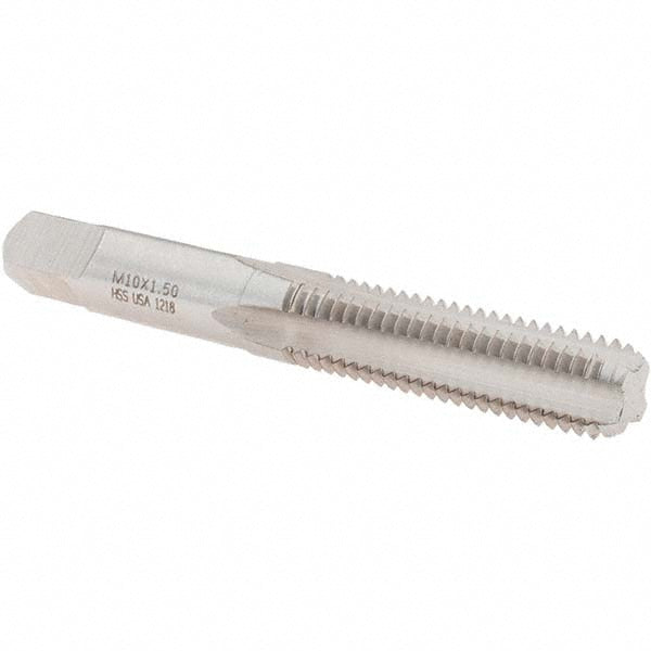 Norseman Drill & Tool 19441 Straight Flute Tap M10x1.5 Metric Coarse, 4 Flute, Bottoming Chamfer, High-Speed Steel, Bright/Uncoated Finish