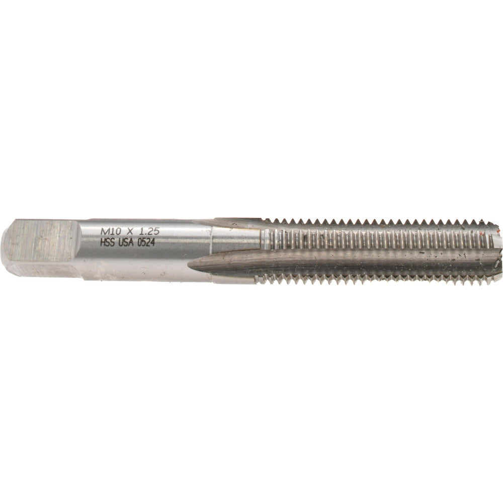 Norseman Drill & Tool 19411 Straight Flute Tap M10x1.25 Metric Fine, 4 Flute, Bottoming Chamfer, High-Speed Steel, Bright/Uncoated Finish