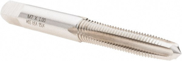 Norseman Drill & Tool 19341 Straight Flute Tap M7x1 Metric Coarse, 4 Flute, Taper Chamfer, High-Speed Steel, Bright/Uncoated Finish