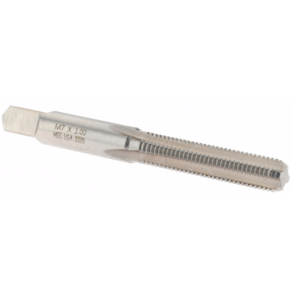 Norseman Drill & Tool 19321 Straight Flute Tap M7x1 Metric Coarse, 4 Flute, Bottoming Chamfer, High-Speed Steel, Bright/Uncoated Finish