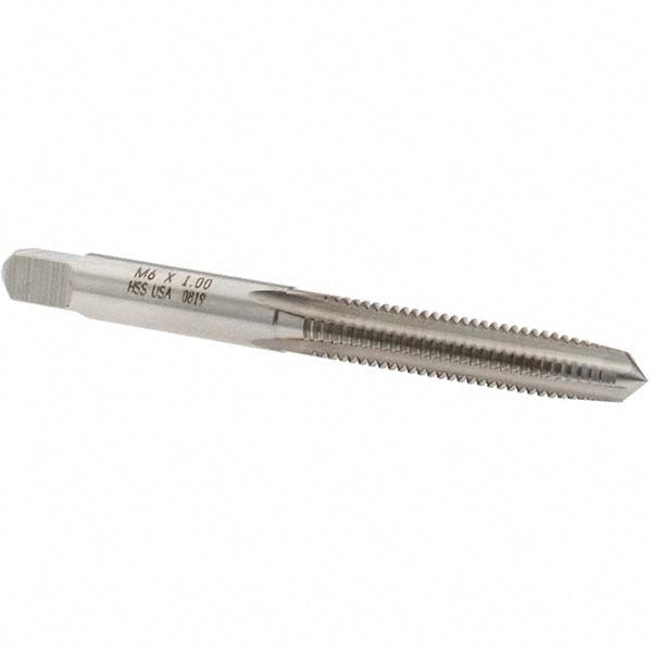 Norseman Drill & Tool 19311 Straight Flute Tap M6x1 Metric Coarse, 4 Flute, Taper Chamfer, High-Speed Steel, Bright/Uncoated Finish