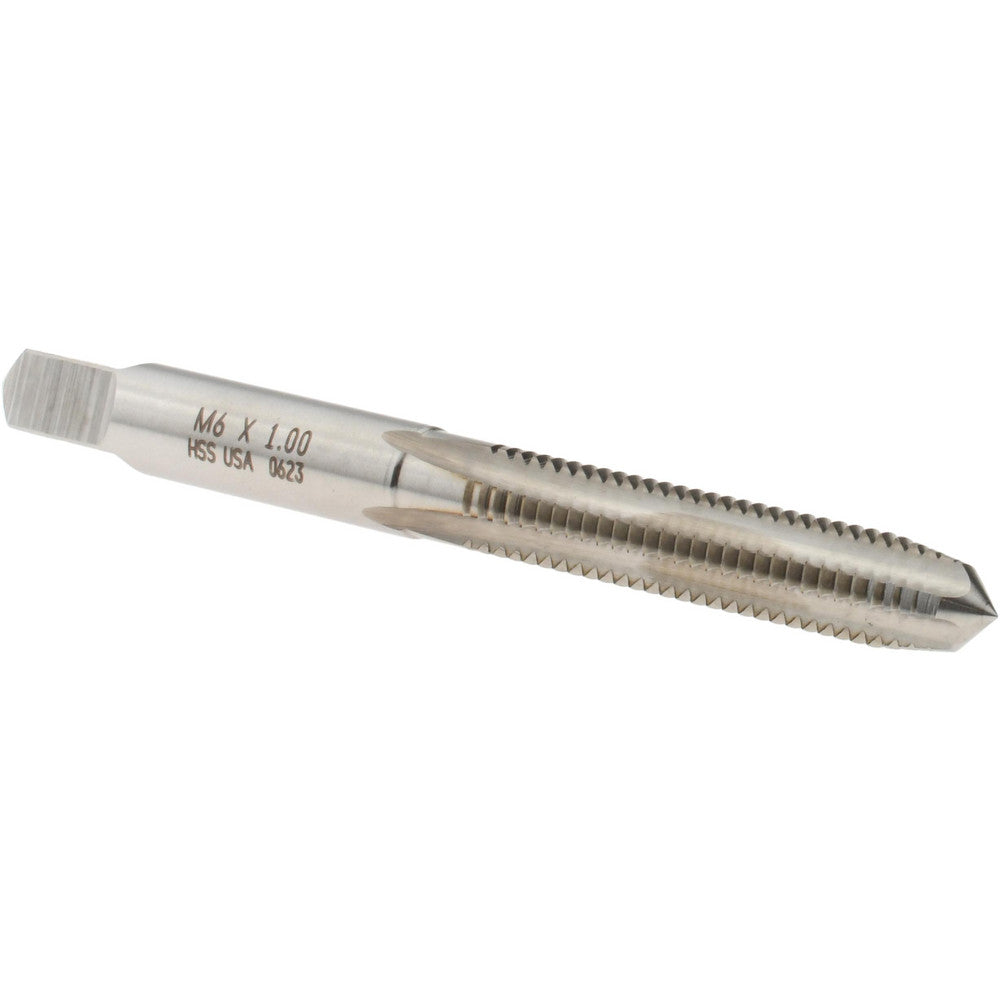Norseman Drill & Tool 19301 Straight Flute Tap M6x1 Metric Coarse, 4 Flute, Plug Chamfer, High-Speed Steel, Bright/Uncoated Finish