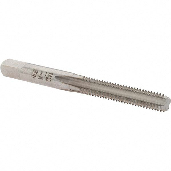 Norseman Drill & Tool 19291 Straight Flute Tap M6x1 Metric Coarse, 4 Flute, Bottoming Chamfer, High-Speed Steel, Bright/Uncoated Finish