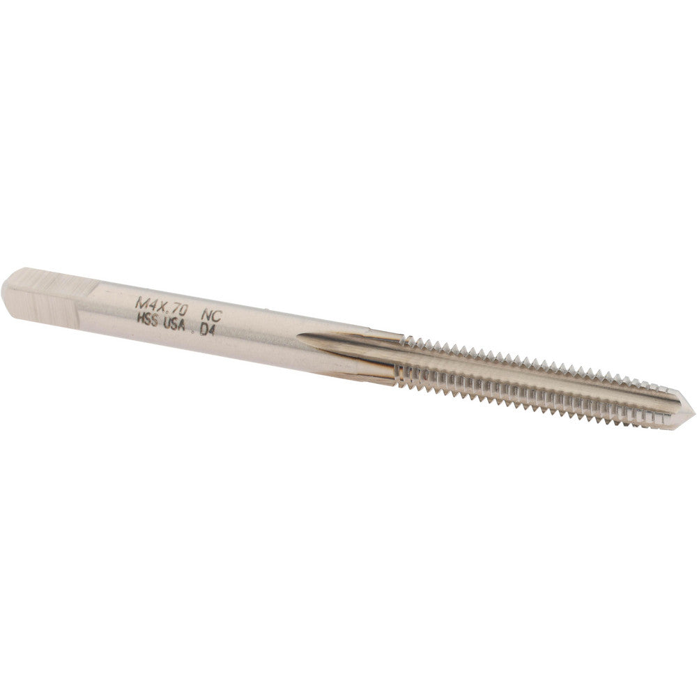 Norseman Drill & Tool 19251 Straight Flute Tap M4x0.7 Metric Coarse, 4 Flute, Taper Chamfer, High-Speed Steel, Bright/Uncoated Finish