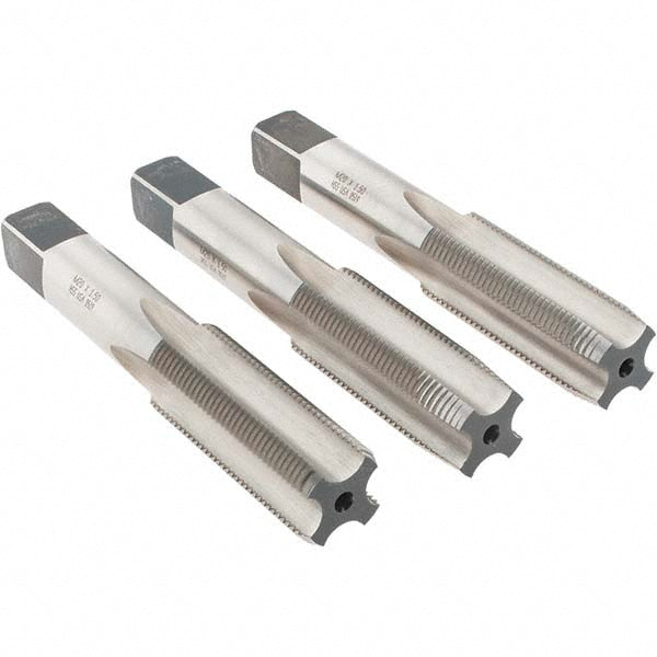 Norseman Drill & Tool 19171 Tap Set M20 x 1.5 Metric Fine, 4 Flute, Bottoming Plug & Taper, High Speed Steel, Bright Finish