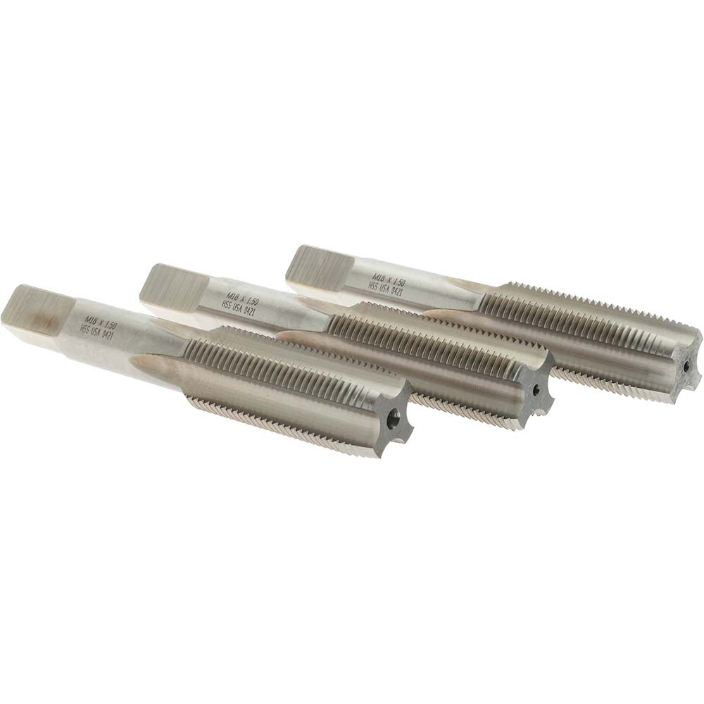 Norseman Drill & Tool 19151 Tap Set Metric Fine, 4 Flute, High Speed Steel, Bright Finish
