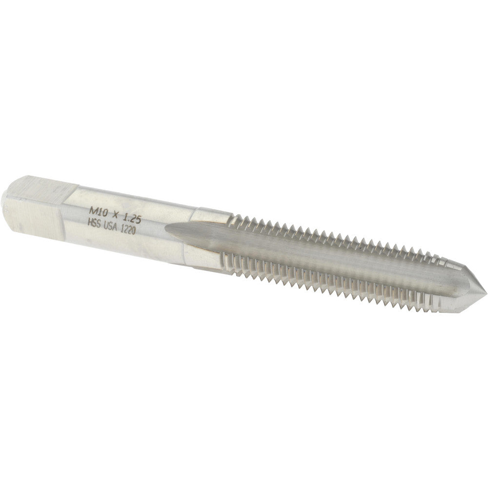 Norseman Drill & Tool 19421 Straight Flute Tap M10x1.25 Metric Coarse, 4 Flute, Plug Chamfer, High-Speed Steel, Bright/Uncoated Finish
