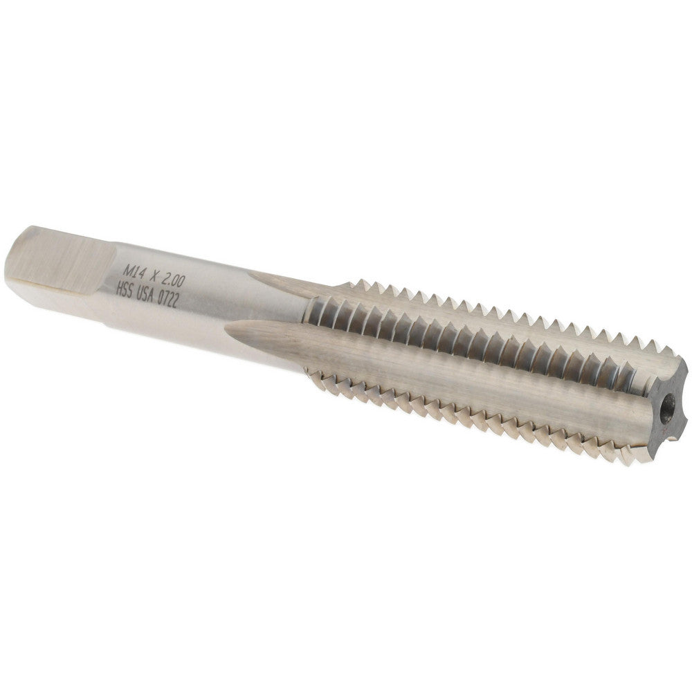 Norseman Drill & Tool 19561 Straight Flute Tap M14x2 Metric Coarse, 4 Flute, Bottoming Chamfer, High-Speed Steel, Bright/Uncoated Finish
