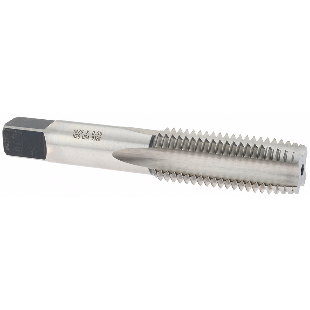 Norseman Drill & Tool 19751 Straight Flute Tap M20x2.5 Metric Coarse, 4 Flute, Plug Chamfer, High-Speed Steel, Bright/Uncoated Finish