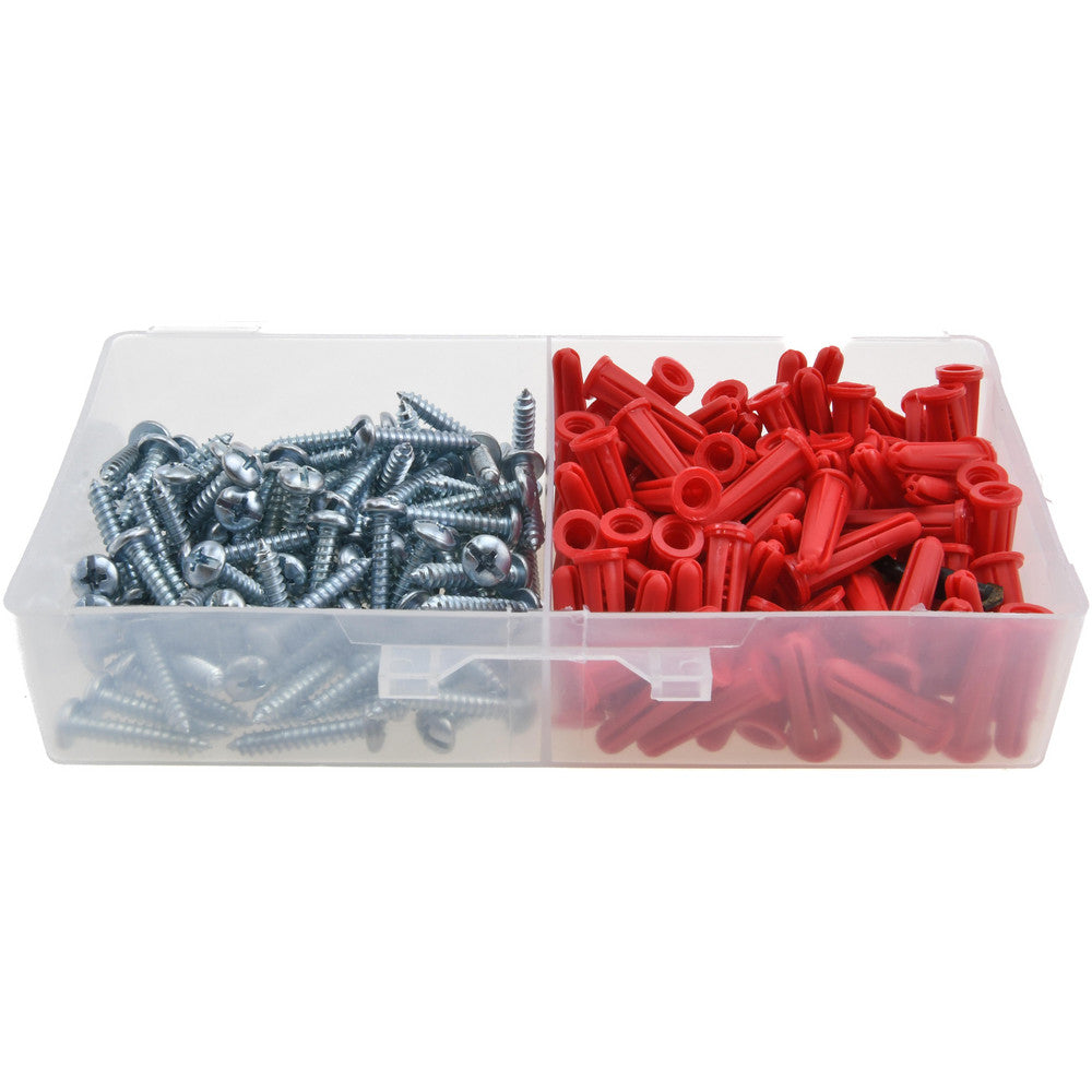 Value Collection TPB1012CDBOX 1/4" Dia x 1" OAL, #10 to #12 Screw, Plastic Plug Drywall & Hollow Wall Anchor