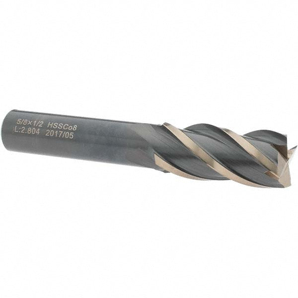 Value Collection -20550-10 Square End Mill 5/8" Dia, 1-3/8" LOC, 4 Flutes, High Speed Steel