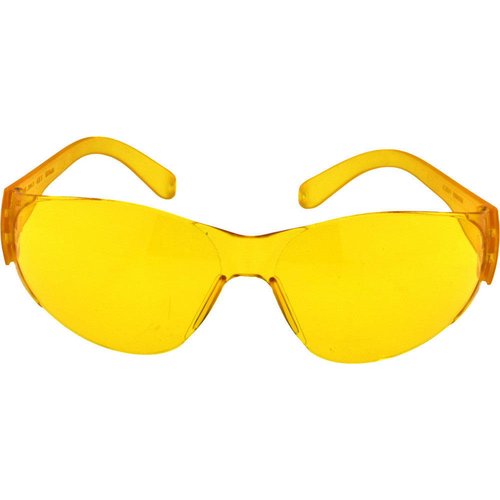 MCR Safety CL114 Safety Glasses Scratch-Resistant, Polycarbonate, Amber Lenses, Frameless
