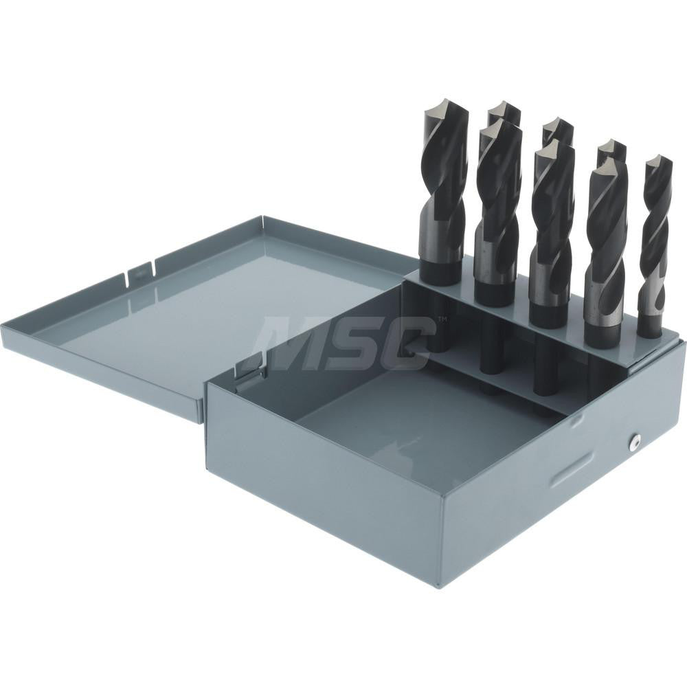 Import BDNA-28685 Drill Bit Set Reduced Shank Drill Bits, 8 Pc, 1" Drill Bit Size, 118 &deg, High Speed Steel