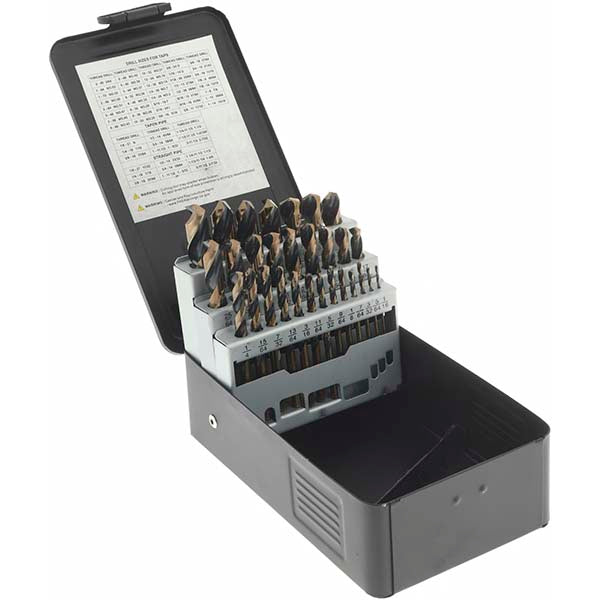 Import BDNA-20929 Drill Bit Set Jobber Length Drill Bits, 29 Pc, 135 &deg, High Speed Steel
