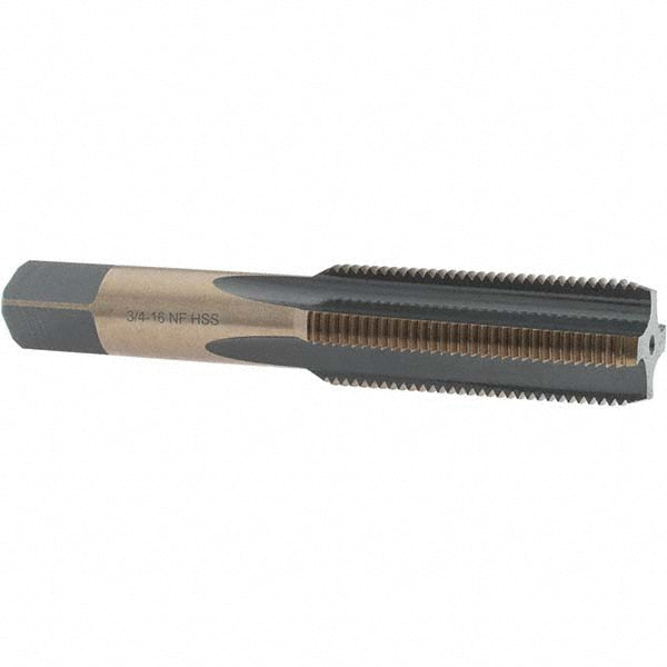 Import BDNA-20794 Straight Flute Tap 3/4-16 UNF, 4 Flutes, Bottoming, High Speed Steel, Gold/Oxide Coated