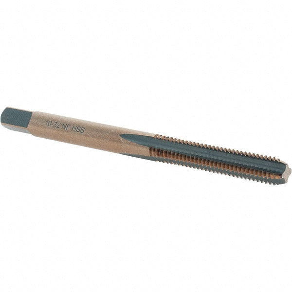Import BDNA-20785 Straight Flute Tap #10-32 UNF, 4 Flutes, Bottoming, High Speed Steel, Gold/Oxide Coated