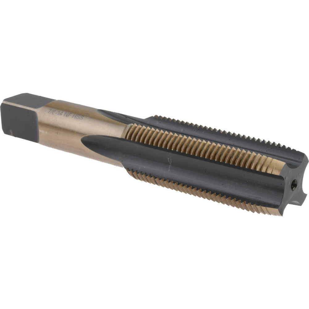 Import BDNA-20780 Straight Flute Tap 7/8-14 UNF, 4 Flutes, Taper, High Speed Steel, Gold/Oxide Coated