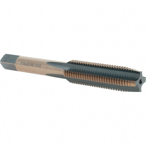 Import BDNA-20775 Straight Flute Tap 7/16-20 UNF, 4 Flutes, Taper, High Speed Steel, Gold/Oxide Coated