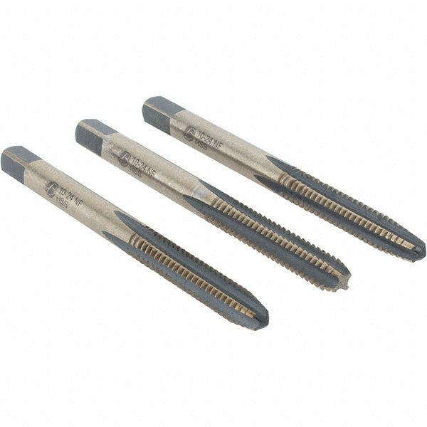 Import BDNA-20674 Tap Set #10-24 UNC, 4 Flute, Bottoming Plug & Taper, High Speed Steel, Gold & Oxide Finish