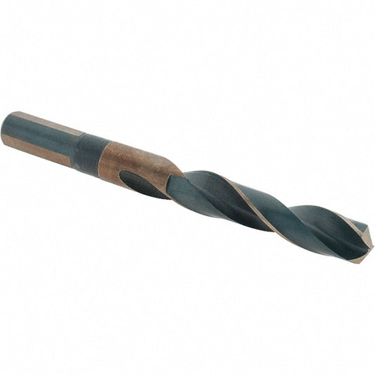 Barnes Distribution 20951 Mechanics Drill Bit 17/32" Dia, 135 &deg Point, High Speed Steel, Weldon Shank, Split Point