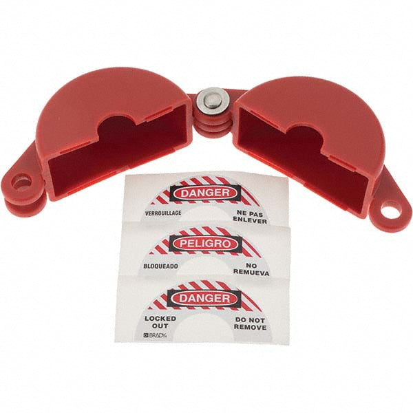 Brady 65560 Gate Valve Lockout 1" Valve Handle Width, 1 Padlock Max, 3/8" Max Shackle Dia