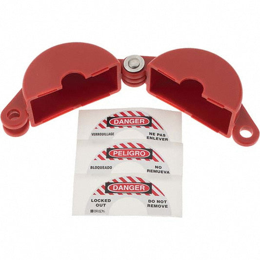 Brady 65560 Gate Valve Lockout 1" Valve Handle Width, 1 Padlock Max, 3/8" Max Shackle Dia