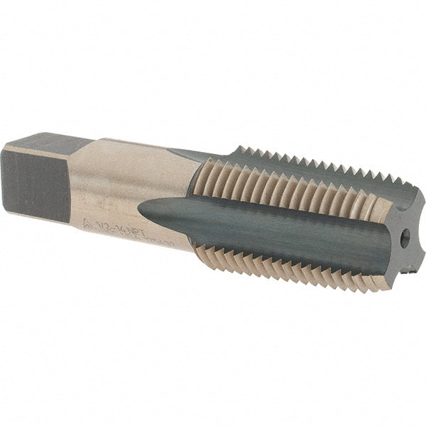 Morse Cutting Tool - Berkshire BDNA-20653 Standard Pipe Tap 1/2-14, NPT, 4 Flutes, High Speed Steel, Oxide & Gold Finish