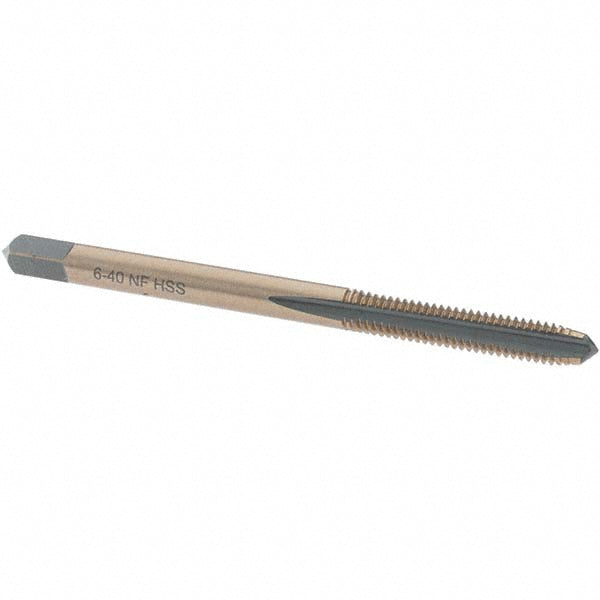 Import BDNA-20752 Straight Flute Tap #6-40 UNF, 3 Flutes, Plug, High Speed Steel, Gold/Oxide Coated