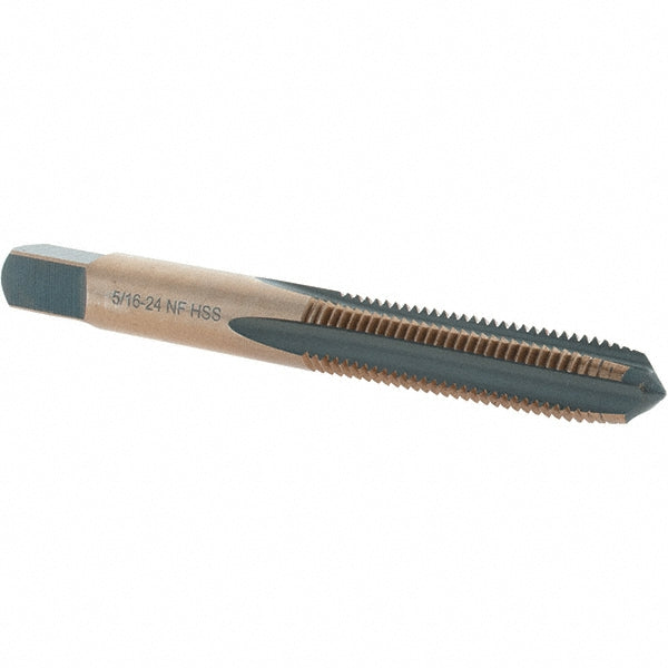 Import BDNA-20773 Straight Flute Tap 5/16-24 UNF, 4 Flutes, Taper, High Speed Steel, Gold/Oxide Coated