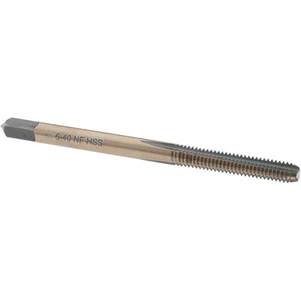 Import BDNA-20783 Straight Flute Tap #6-40 UNF, 3 Flutes, Bottoming, High Speed Steel, Gold/Oxide Coated