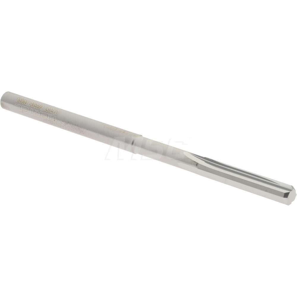 Hertel 45674710 Chucking Reamer 0.1205" Dia, 2-1/4" OAL, 5/8" Flute Length, Straight Flute, Straight-Cylindrical Shank, Solid Carbide