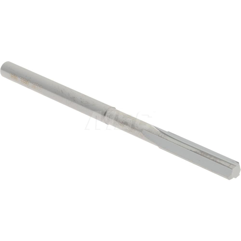 Hertel 45674744 Chucking Reamer 0.1235" Dia, 2-1/4" OAL, 5/8" Flute Length, Straight Flute, Straight-Cylindrical Shank, Solid Carbide