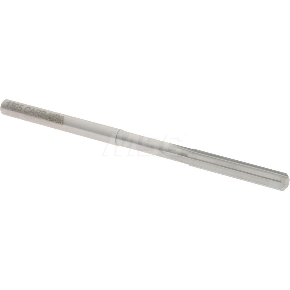 Hertel 45674785 Chucking Reamer 0.1305" Dia, 2-1/2" OAL, 3/4" Flute Length, Straight Flute, Straight-Cylindrical Shank, Solid Carbide
