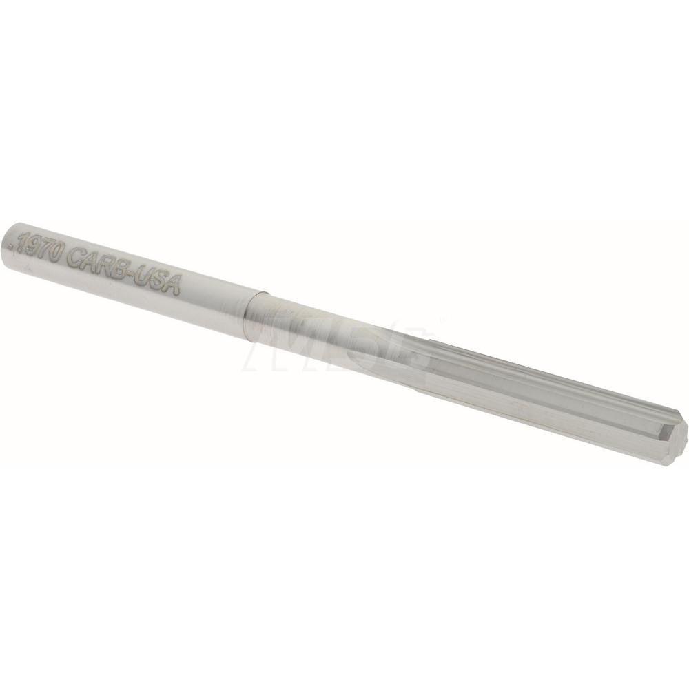Hertel 45675154 Chucking Reamer 0.1970" Dia, 3" OAL, 1" Flute Length, Straight Flute, Straight-Cylindrical Shank, Solid Carbide
