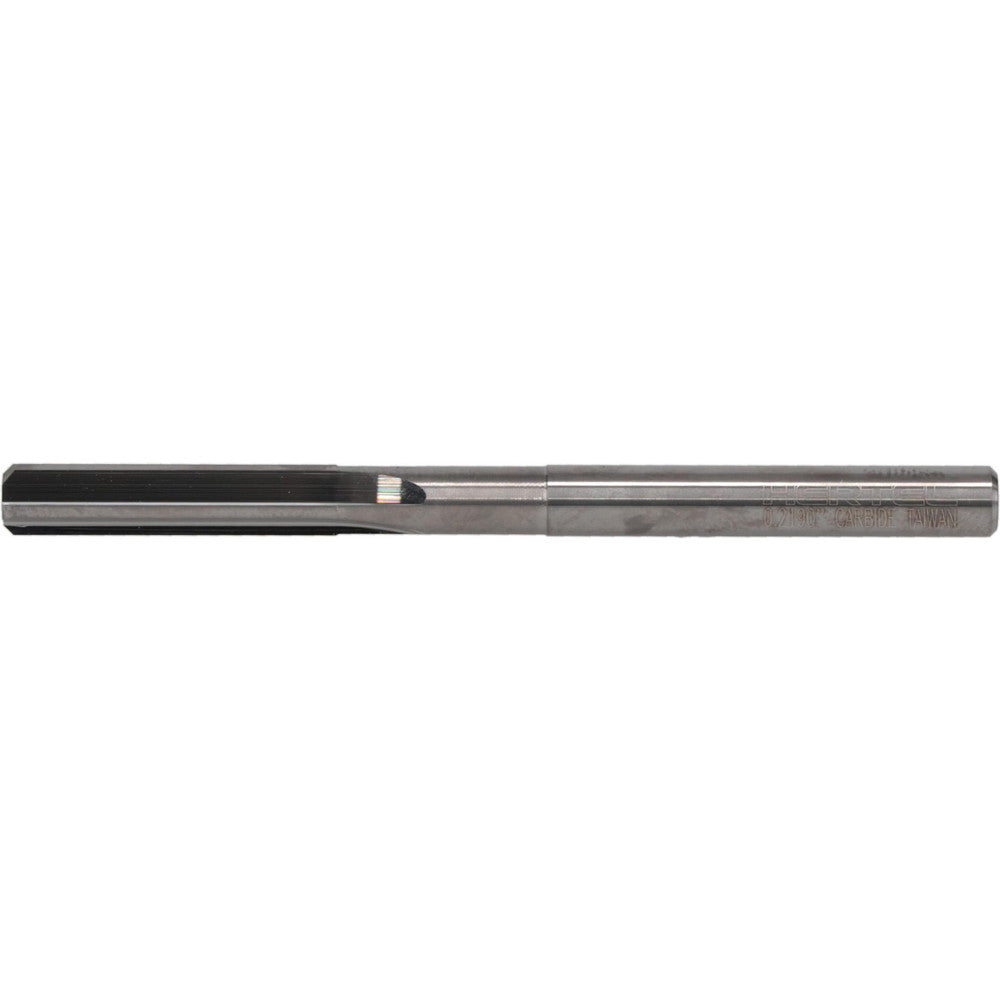 Hertel 45675337 Chucking Reamer 0.2190" Dia, 3" OAL, 1" Flute Length, Straight Flute, Straight-Cylindrical Shank, Solid Carbide