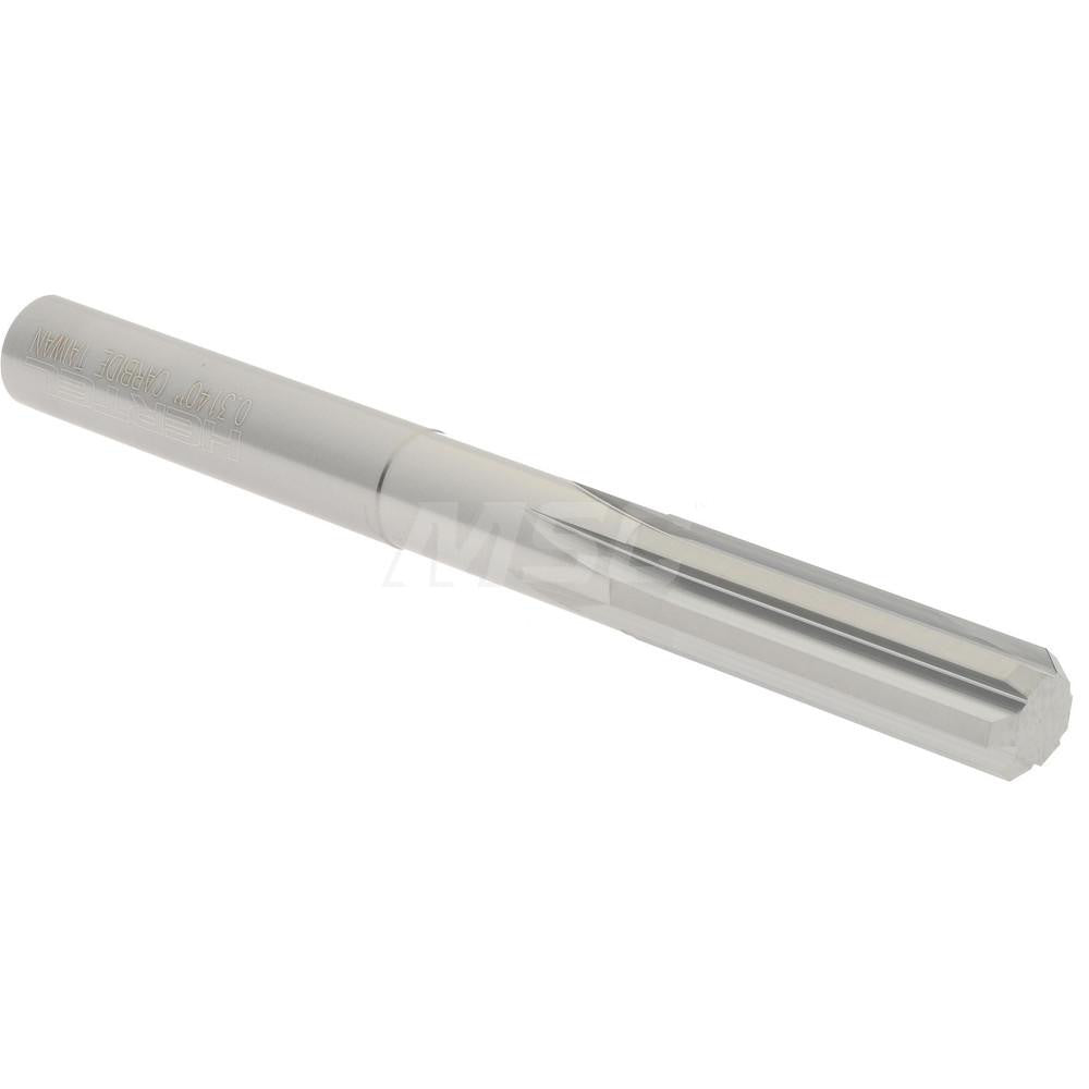Hertel 45676038 Chucking Reamer 0.3140" Dia, 3-1/4" OAL, 1-1/8" Flute Length, Straight Flute, Straight-Cylindrical Shank, Solid Carbide