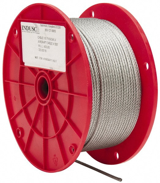 Value Collection WS-MH-WIRE-044 1/8" Dia, Galvanized Steel Wire Rope