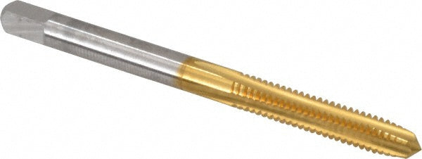 Cleveland C55166 #8-32 Plug RH 2B H2 TiN High Speed Steel 4-Flute Straight Flute Hand Tap