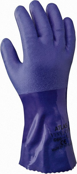 SHOWA 660XXL-11 Chemical Resistant Gloves SHOWA Atlas Size 2X-Large, Polyvinylchloride, Supported, General Purpose Chemical-Resistant