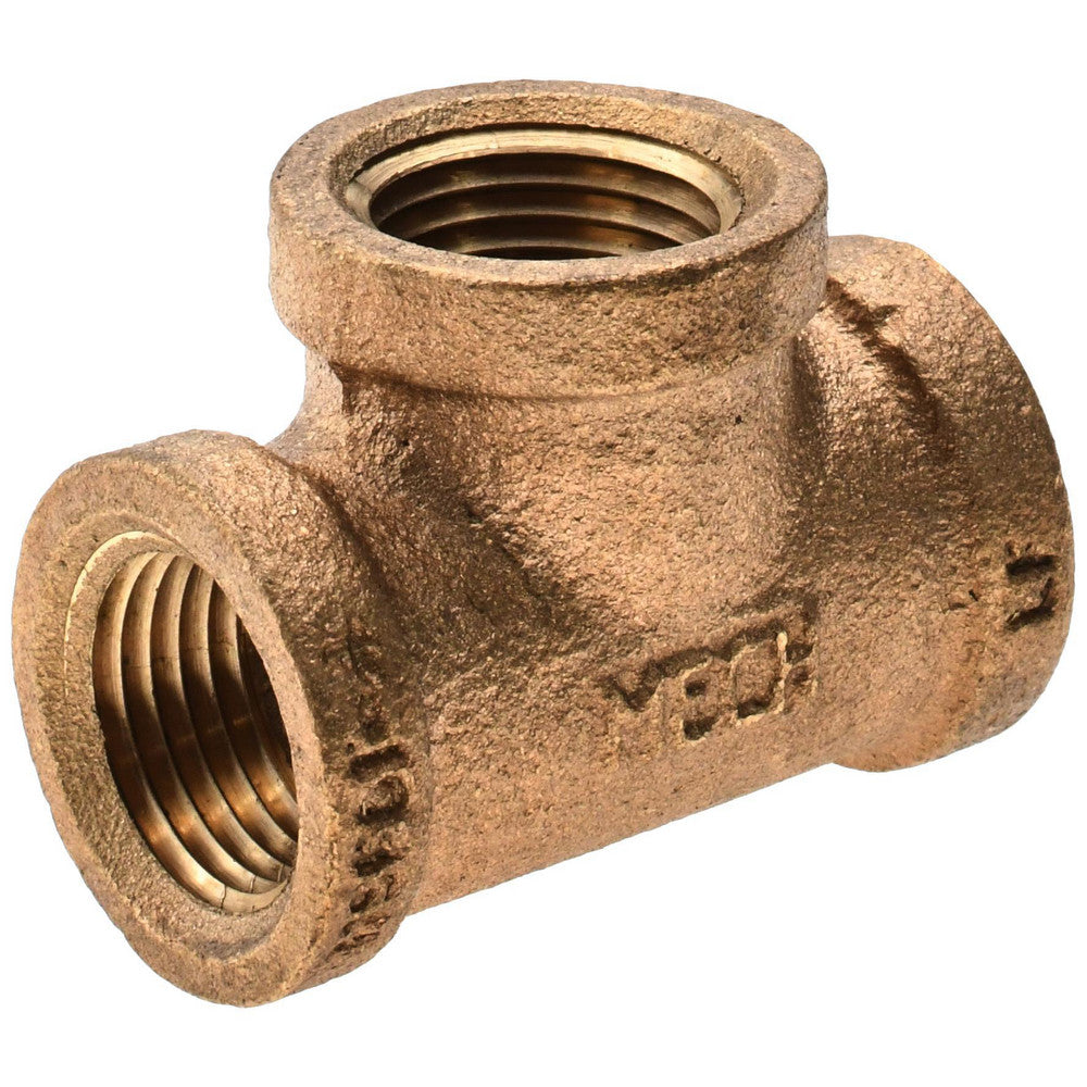 Value Collection 453-003NL Brass Pipe Tee 1/2" Fitting, MPT, Class 125