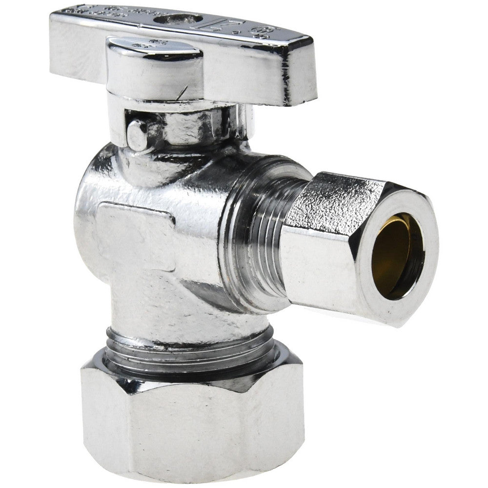 Value Collection 190-032HC Compression 5/8 Inlet, 125 Max psi, Chrome Finish, Brass Water Supply Stop Valve