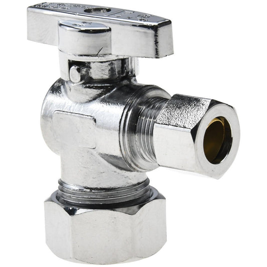 Value Collection 190-032HC Compression 5/8 Inlet, 125 Max psi, Chrome Finish, Brass Water Supply Stop Valve
