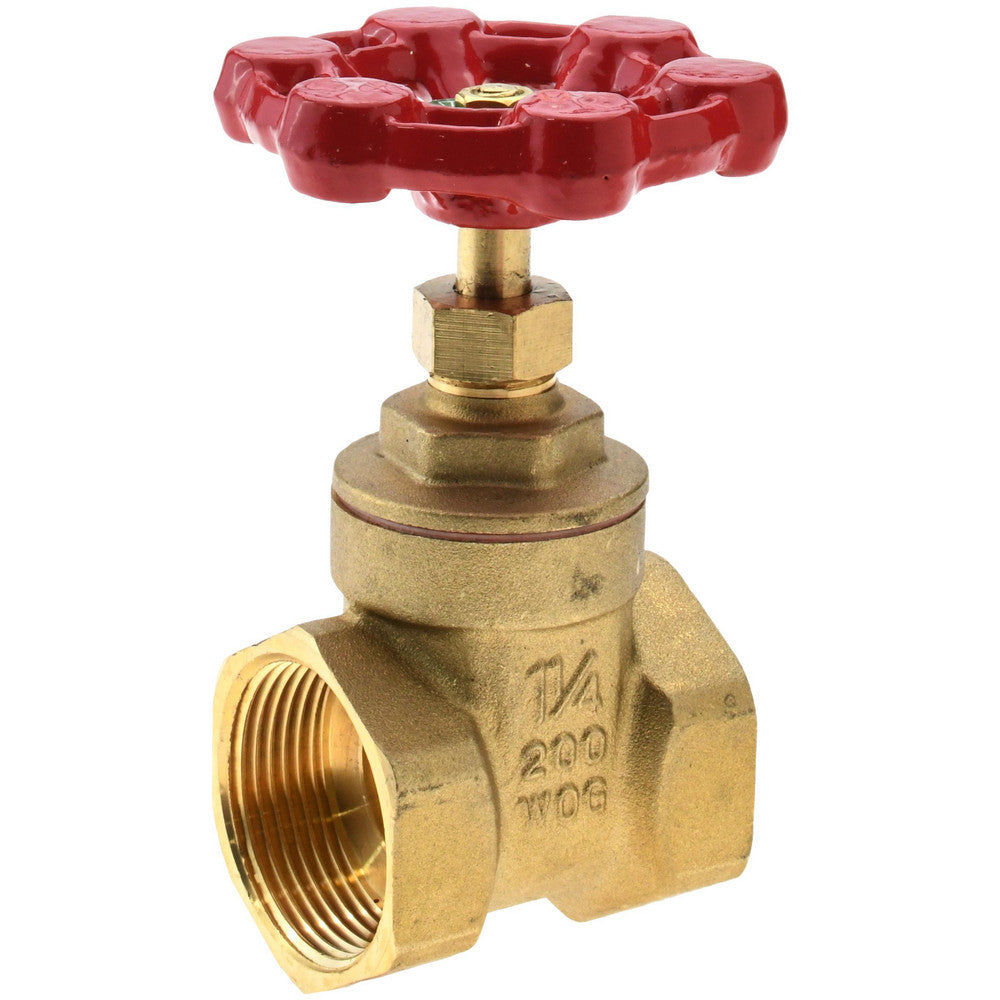 Value Collection 100-406NL Gate Valve Compact Gate, 1-1/4" Pipe, IPS, Brass