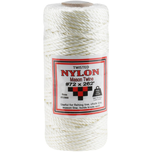 Value Collection WS-MH-FIBR-253 Twisted Seine Twine #72 Twine Dia, Nylon, White